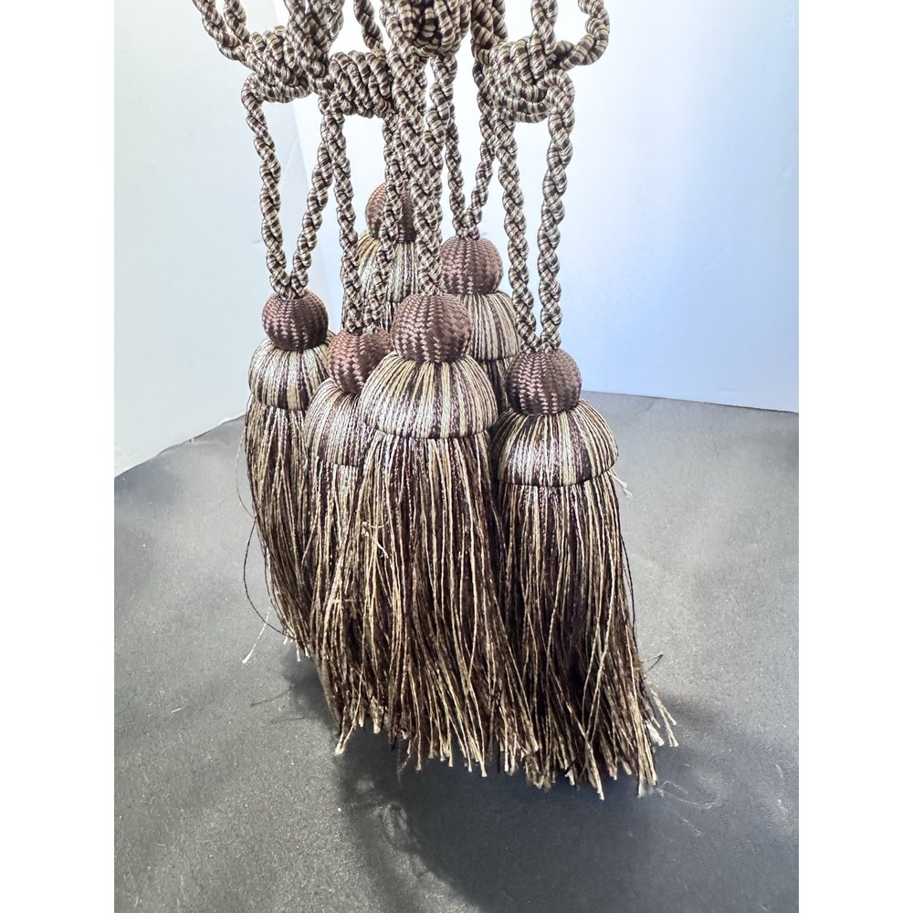 6 individual vintage tassels with knot Gold - Picture 3 of 4